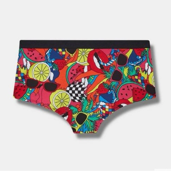 NWT Torrid Fashion Icon Rolling Stones Cotton Mid Rise Boy Short Panties - Picture 2 of 5